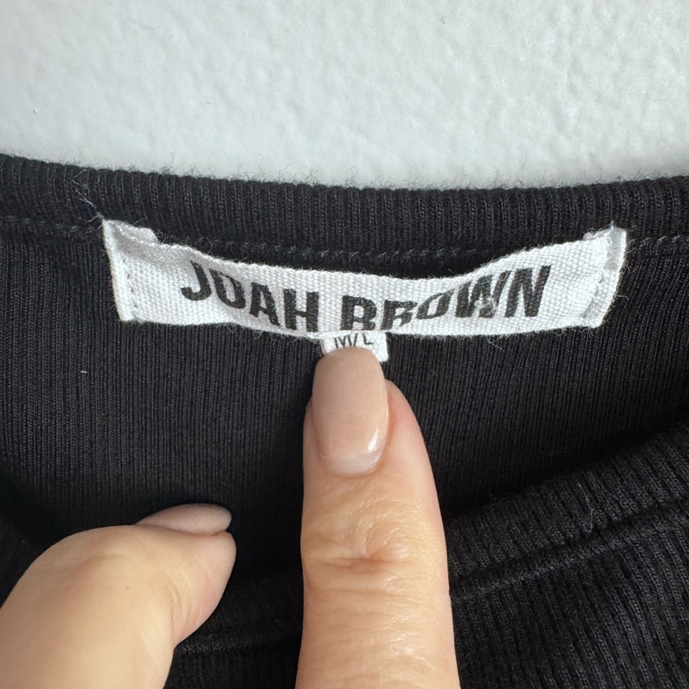 Joah Brown Black Square Neck CROPPED CAMI M/ L - Picture 5 of 6